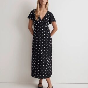 Madewell Polka Dot Flutter sleeve Dress size 2